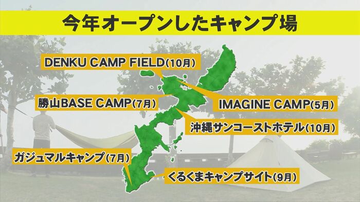 2021年にオープンした6カ所のキャンプ場