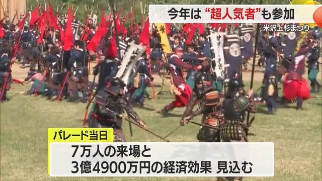松川河川敷を会場に、両軍合わせて約700名もの武者が入り乱れる戦闘シーンは迫力満点