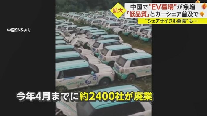使われなくなった車が“EV墓場”へ