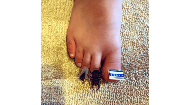 「お母さん見て！」虫のシールでママのネイルをまねっこ…４歳男児の発想がかわいい｜FNNプライムオンライン