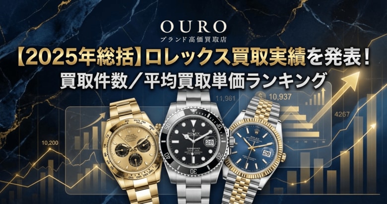 OURO【2025年総括】ロレックス買取実績を発表！買取件数／平均買取単価ランキング