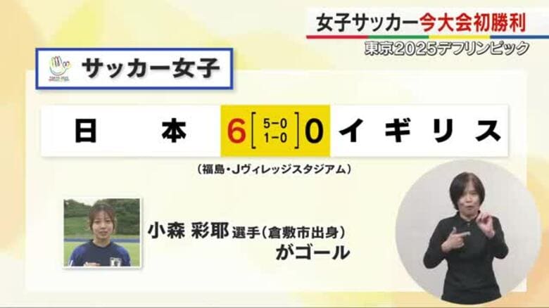 【デフリンピック】サッカー女子　日本はイギリスと対戦し勝利…倉敷市出身の小森選手もゴール【岡山】｜FNNプライムオンライン