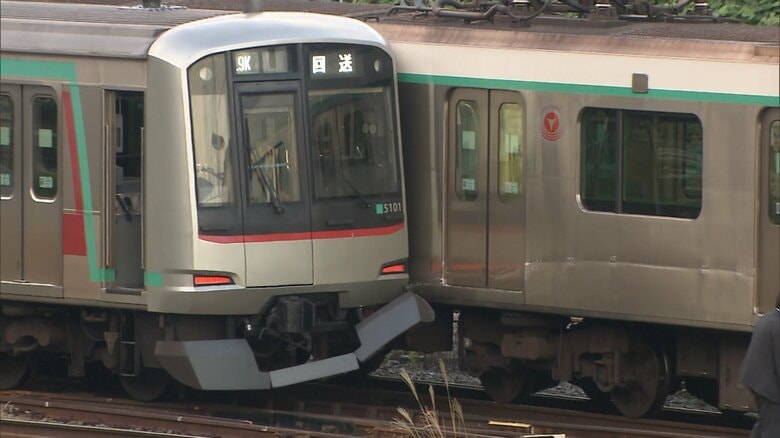 脱線した回送列車は「見習い運転士」が運転　田園都市線事故・国による本格的調査始まる　半日経過も事故車両は現場に｜FNNプライムオンライン