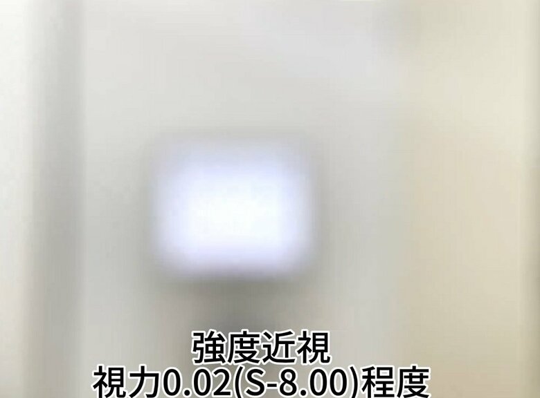 視力0.02の見え方（提供：坂田頼彦店主）