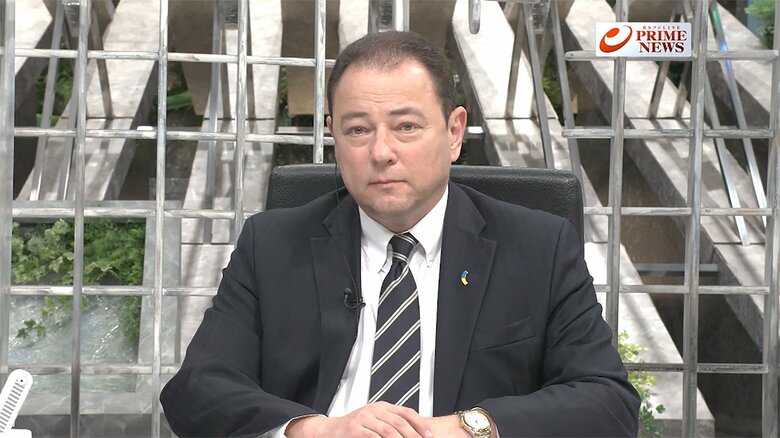 ＢＳプライムニュースに出演したウクライナ大使　1日　