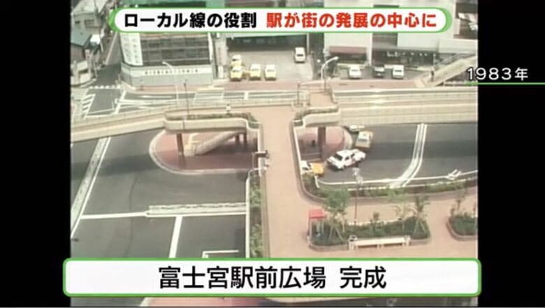 駅前広場を中心に街は発展