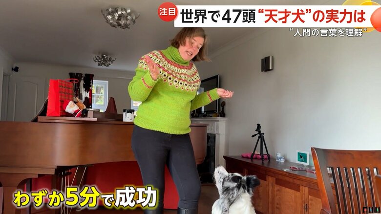 ハービーくんが持ってきてくれる度にご褒美のおやつをあげるアイリーンさん