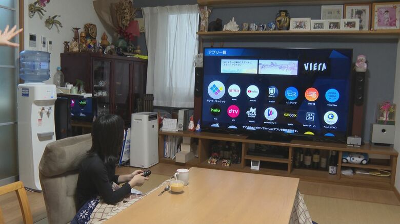 帰宅後はテレビでYouTube