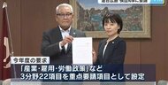 「物価上昇を上回る賃上げを」　連合広島が県知事に要請　働く人の声を施策に反映求める