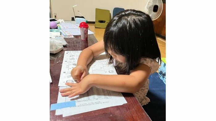 三女は7月中に夏休みの宿題を頑張ったという