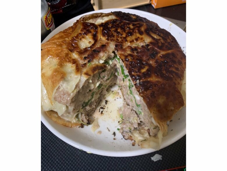 ギョーザで作ったミルフィーユ（提供：メタこさん）