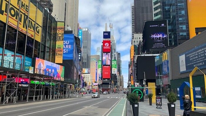 ロックダウンにより人通りの減ったニューヨークの街並み