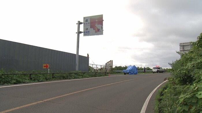 事故現場付近の国道101号（撮影：7月23日）