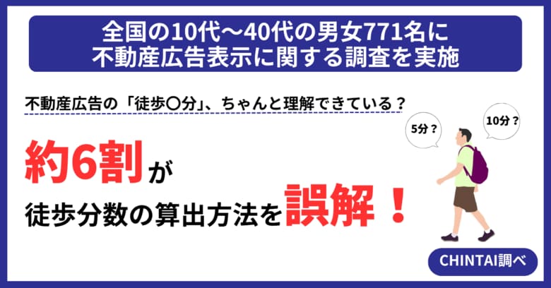 不動産広告の「徒歩◯分」表示、約6割が誤解！-不動産広告で使われる“距離・アクセス表現”の捉え方を調査-