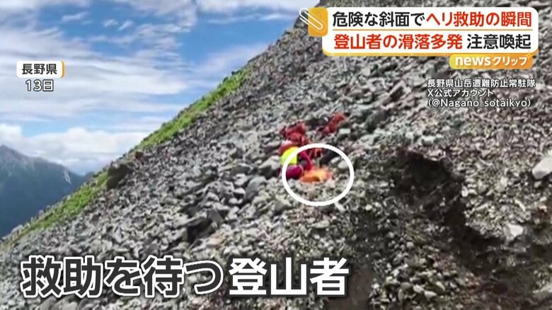 「登りたい山=登れる山ではない」北アルプスの難所で登山者が滑落 長野県が安全登山を呼びかけ|FNNプライムオンライン