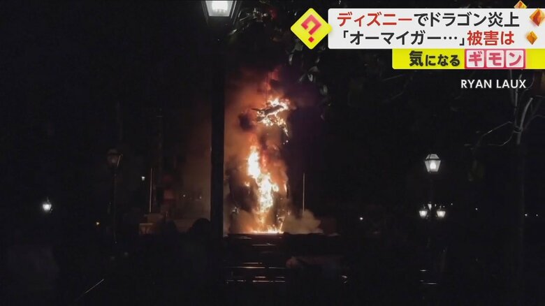 炎と煙に包まれるドラゴン