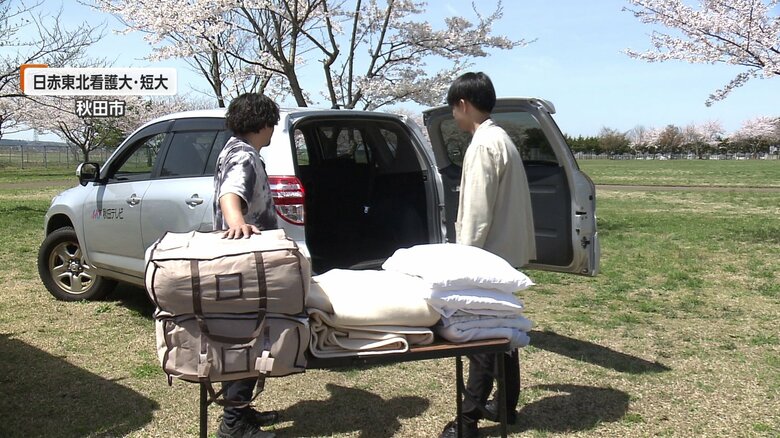 2人分の布団・毛布・枕を積み込んでみる