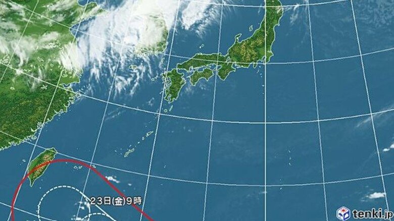 台風30号の進路予想図　日本気象協会 tenki.jpより