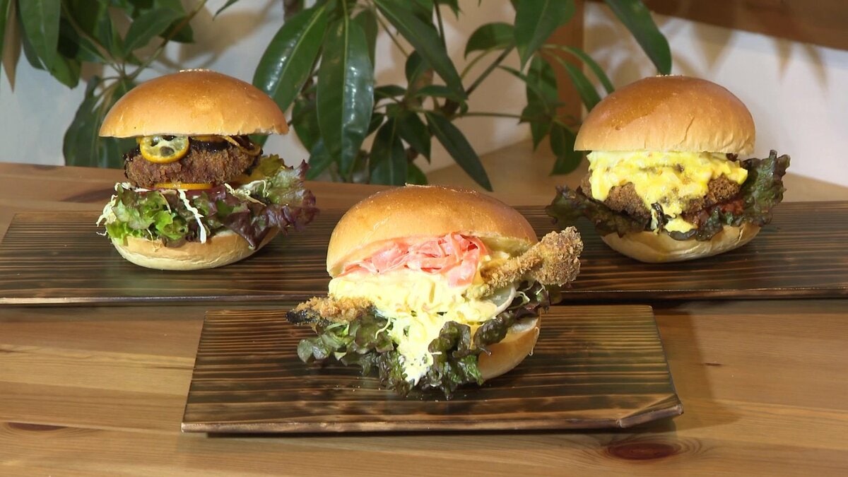 中学生考案「高千穂バーガー」 地元産のシイタケ・シシ肉・ヤマメ使用