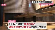 熊本市の酒類提供飲食店 時短要請継続【熊本】