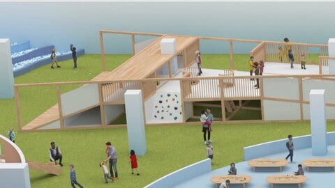 全天候型屋内公園「BBTパーク」の完成近づく　職人も驚く全長36メートル、日本でも有数の「大型遊具」　富山市ファボーレ別棟に初夏オープン