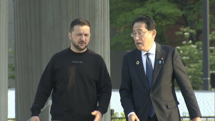 G7出席のため広島を電撃訪問したゼレンスキー大統領 平和公園も訪れた