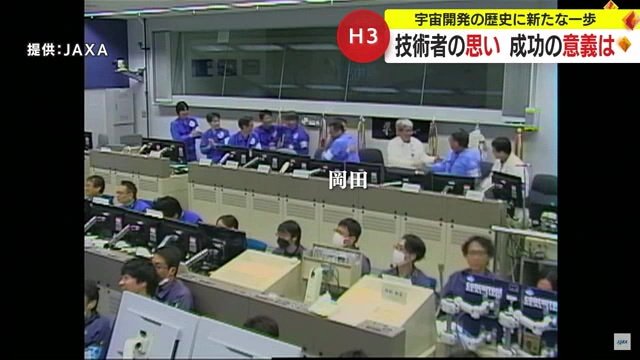 ミッション成功時の管制室