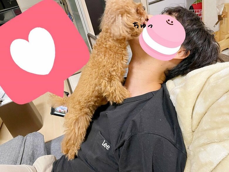 パパさん大好きなルルくん　キスをプレゼント