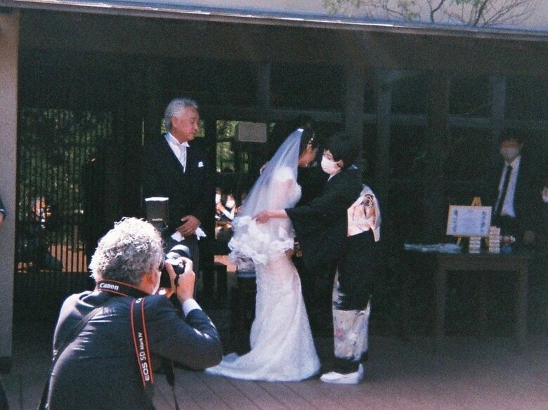 ヴェールは母の手作り