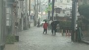 “今年一番危険”　強い雨で鶴岡八幡宮見えず　雨水が川のように流れ道路冠水　水没した車も　渋滞や路線バスも迂回　神奈川・鎌倉