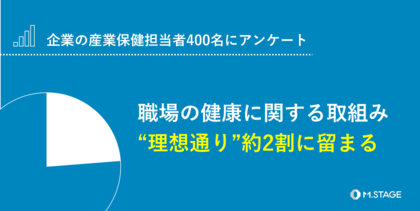 【企業の産業保健担当者400名にアンケートを実施】「理想通りに取り組めている」約2割に留まる