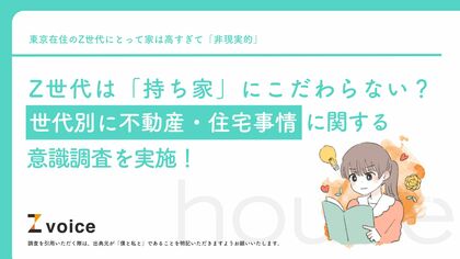 Z世代は「持ち家」にこだわらない?世代別に不動産・住宅事情に関する意識調査を実施!