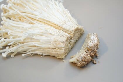 筆者が切ってみたエノキ。これまではさらに3~4cm上まで切り捨ててしまっていた(筆者撮影)