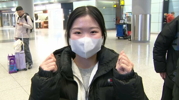 北京に到着した中井亜美