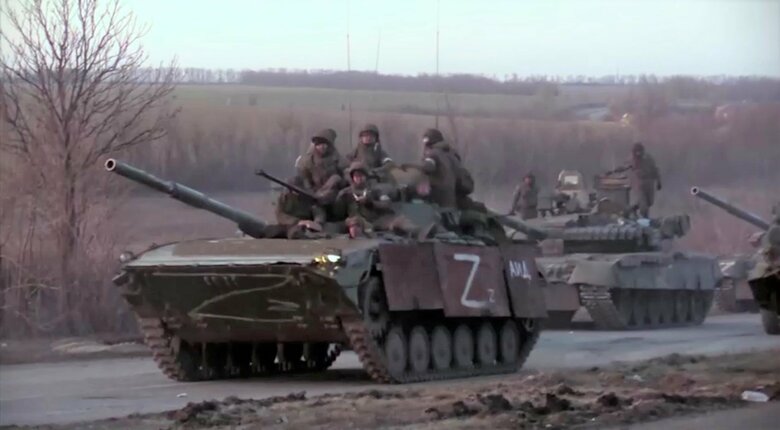 ウクライナ・マリウポリに展開するロシア軍(3月28日)