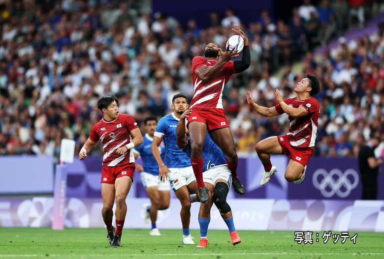 サモア戦に挑む7人制ラグビー男子の日本代表選手