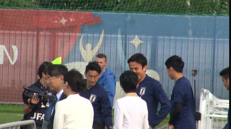 ロシア大会で、日本代表を激励される久子さま（2018年6月 ロシア）