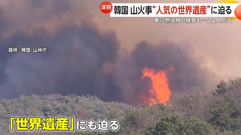 直線距離で河回村の約5kmまで迫ってきているという火の手