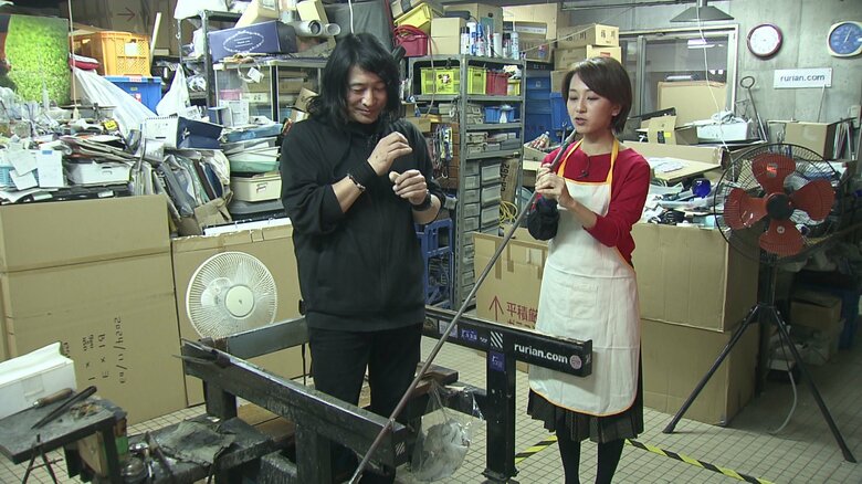 びいどろ作りを体験できる（要予約）