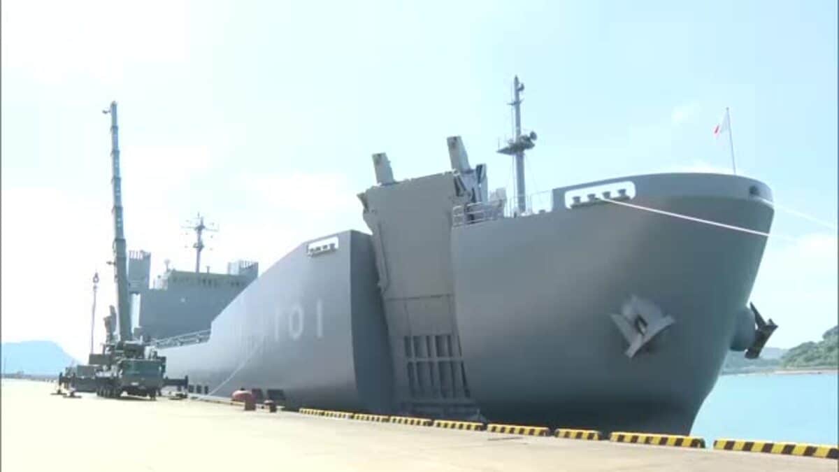 日米共同統合演習を前に 海上自衛隊の船舶「ようこう」 日南市の油津港に入港