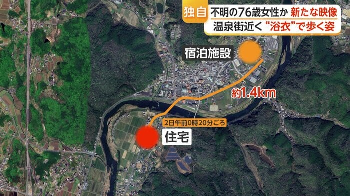 ホテルから防犯カメラが設置されている住宅までの距離