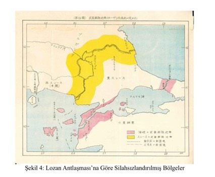 ローザンヌ条約による非武装地域(『君府海峡通航制度史論』より引用)