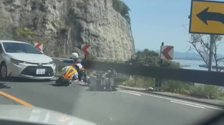 【続報】バイク運転の男性が死亡…出雲市大社町の県道で普通乗用車と衝突（島根）　｜FNNプライムオンライン