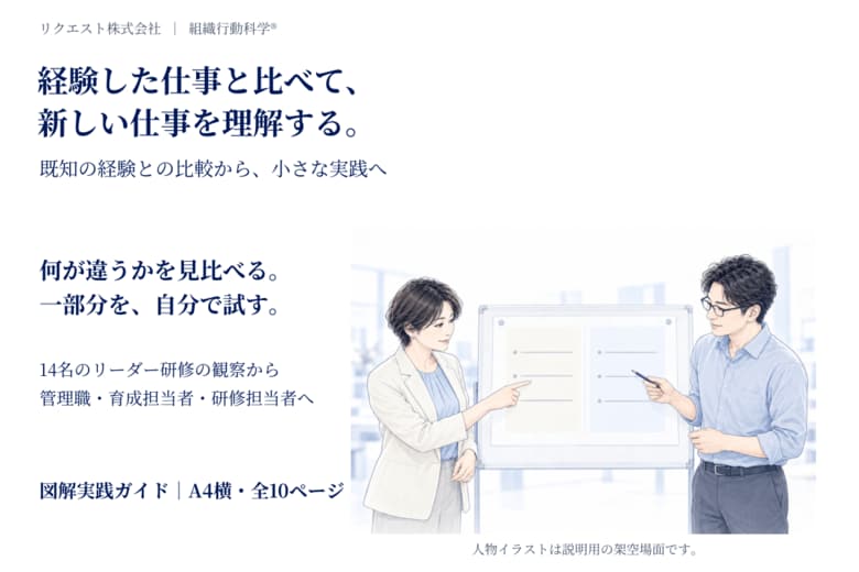 経験した仕事と比べて、新しい仕事を理解する。14名のリーダー研修の観察をもとに図解実践ガイドを無料公開