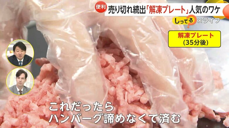 解凍プレートで解凍したひき肉