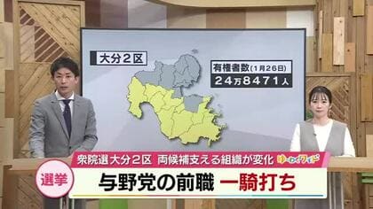 【衆院選大分2026】大分2区　与野党の前職同士の一騎打ち　両候補いずれも支える組織が変化