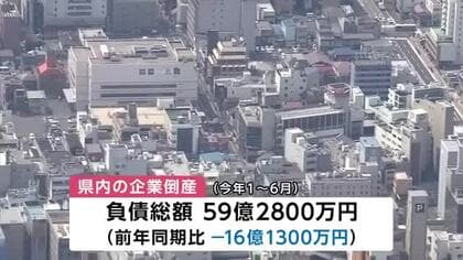 県内上半期の企業倒産27件　負債総額59億円余り　岩手県