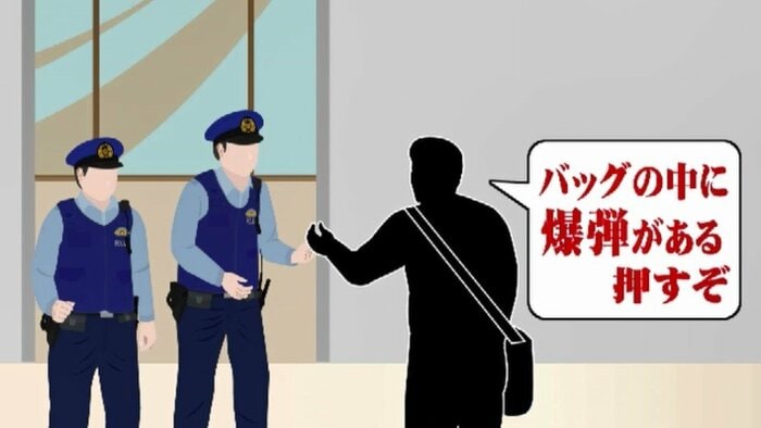 大声を上げてナイフを取り出す（イメージ）