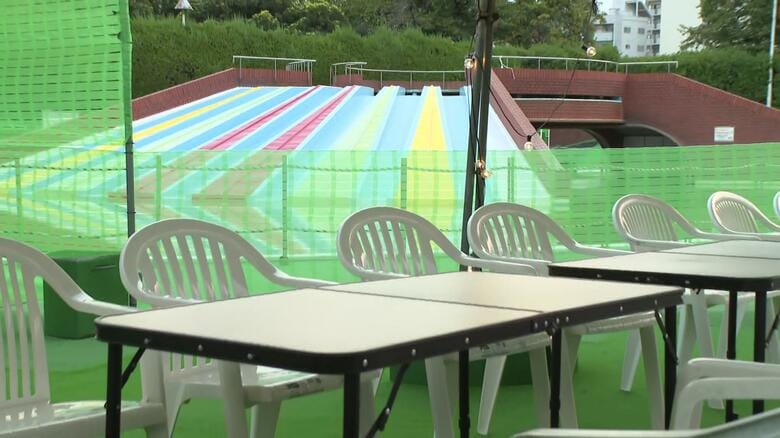 中央公園ファミリープール　期間限定ビアガーデンに　ＢＢＱ食べて飲んで…実証実験第１弾　広島市｜FNNプライムオンライン