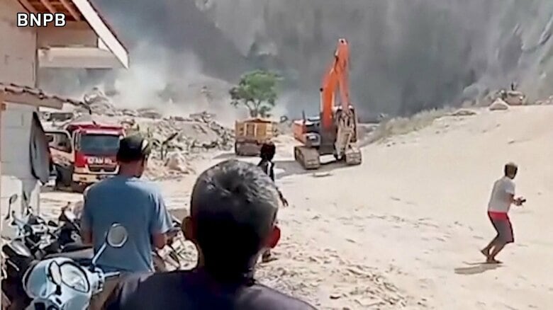 インドネシアの採石場で土砂崩れ　少なくとも10人死亡6人行方不明｜FNNプライムオンライン